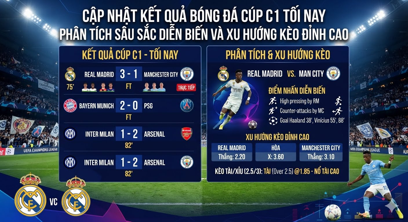 kết quả bóng đá cúp c1 tối nay